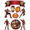 CUKROVÁ TLAČ jedlý obrázok na tortu Cukrová hmota IRON MAN AVENGERS SADA 6