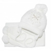 Baby Nellys Zimní čepička s šálou - Sněhová vločka v bílé, 0-6m, Baby Nellys - 56-68 (0-6 m)