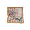 Saténová šatka kvety a motýľ 70x70 cm - 1 ks 1 béžová tm.