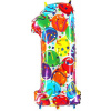 Grabo Nafukovací balónik číslo 1 farebné balóniky 102 cm extra veľký