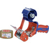tesa odvíjač baliacej pásky COMFORT 6400 červená, modrá Šírka role (max.): 50 mm vr. baliace pásky Ultra Strong 66 mx 50 mm, prispôsobiteľný, s brzdou; 06400-01-02