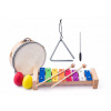 Woody Muzikálny set xylofón, tamburína/bubienok, triangel, 2 maracas vajíčka