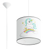 Sollux Lighting Detské závesné svietidlo Unicorn, 1x plastové tienidlo so vzorom, (fi 30cm)