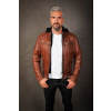 Max Original Leather Pánska kožená bunda JACK hood mocca (3XL 58-60) - Mocca - 3XL
