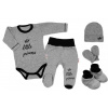 Baby Nellys Súpravička do pôrodnice Princess - sivý 62 (2-3m)