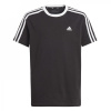 adidas Essentials 3 Stripe T-Shirt Junior Girls Black/White 8-9 Years