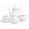 Thun 1794 BERNADOTTE kávová súprava biela zlatá linka 15 dielna