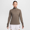 Nike Pacer Women's Long-Sleeve 1/2-Zip Running Top Mink Brown 8 (XS)