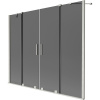 Mexen Velar Duo, 2-krídlová posuvná vaňová zástena 200 x 150 cm, 8mm šedé sklo, brúsená oceľ, 896-200-000-42-97
