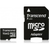 Transcend Micro SDHC karta 16GB Class 10 + Adaptér TS16GUSDHC10