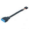 Adaptér AKASA kabel redukce USB2.0 na USB3.0 / 10 cm (AK-CBUB19-10BK)