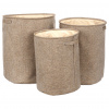 Autronic Kôš na bielizeň - polyester, hnedý, súprava 3 ks LK9581-BROWN