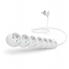 CONNECT IT prodlužovací kabel 230 V, 6 zásuvek, 5 m, s vypínačem (bílý) (CES-1015-WH)