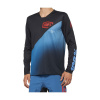 100% SPEEDLAB Cyklistický dres s dlhým rukávom letný - R-CORE-X - čierna/modrá
