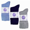 Iomi 6 párov dámske Diabetik Bambusové tenké ponožky modré
