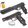 PISTOLET NA KULKI PLASTOVÁ GLOCK 17 IMITÁCIA ZBRANE KOVOVÝ ZÁMOK OKULIARE