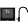 Set Sinks G7974 (dřez Frame 457 Metalblack 74 + baterie Vitalia Metalblack 74)