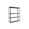 Policový regál Trestles RH 1800x1600x300, nosnosť 1200 kg, 4 police Farba: čierna, Typ police: biela MDF 5 mm