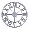 Nástenné hodiny strieborný kovový retro loft 45cm