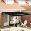 zahrada-XL Manuálna Vysúvacia Markíza Čierna 400x300 cm, vidaXL Náhradná látka pre markízy o rozmere 4x3 m Čierna 3330595