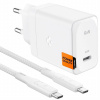 Spigen ArcStation Pro GaN sada adaptéra s portom USB-C a kábla USB-C na USB-C - 65W - biela ACH05476 - možnosť vrátiť tovar ZADARMO do 30tich dní