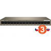 Tenda TEG1016M 16-port Gigabit Switch, 16x 10/100/1000 Mb/s, Fanless, MAC 8K, napájení AC/DC, i zeď 75011925
