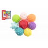 Teddies Sada loptičiek 9ks s textúrou gumové 6-7cm v krabici 29x26x7cm 6m+