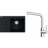 Set Franke G250O (dřez CNG 611-78 TL/7 Onyx, pravý + baterie FS 3230.031 LINA SMART Chrom) 114.0700.685
