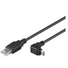 PremiumCord Kabel micro USB 2.0, A-B, konektor do úhlu 90° 1m (černý) ku2m1f-90