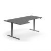 AJ Produkty Výškovo nastaviteľný stôl FLEXUS, rohový, 2000x1200 mm, strieborný rám, šedá