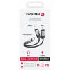 SWISSTEN NABÍJECÍ AUDIO ADAPTÉR TEXTILE LIGHTNING (samec) / 2x LIGHTNING (samice) 0,12 M ČERNÝ 73502303 Swissten