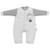 Baby Nellys Bavlnený overal bez šlapiek Monkey - sv. sivý melírek, veľ. 74 Baby Nellys