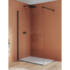 RONAL WALK-IN EASY BLACK STR4P 120cm pevná sprchová stena samostatná alebo do kombinácie, profil čierny, sklo číre, STR4P1200607