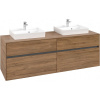 VILLEROY & BOCH Collaro závesná skrinka pod dve umývadlá na dosku, 4 zásuvky, 1600 x 500 x 548 mm, Oak Kansas, C02100RH