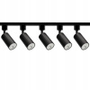 Kolajnicové led svietidla - 2m + 5x sada uhlíkových reťazcov GU10 čierne žiarovky (2m + 5x sada uhlíkových reťazcov GU10 čierne žiarovky)