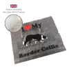 DRYBED Premium Vet Bed I Love My Border Collie šedý 150 x 100 cm
