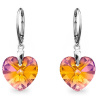 MSPERK Strieborné dámske náušnice srdcia Crystal Astral Pink Ag 925/1000