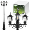 Vonkajšie záhradné svietidlo 3xE27 LAMppost 2m Black BELLIS LUMILED
