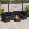 Zostava záhradného nábytku z ratanu VidaXL, čierna, 8-dielna