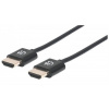 MANHATTAN Ultra-thin High Speed HDMI Cable with Ethernet, HEC, ARC, 3D, 4K, HDMI Male to Male, Shielded, Black, 0,5m 394406