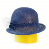 Karpet Dámsky klobúk zdobený saténom a závojom - tm.modrá 57