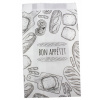 SADA 100 kusov Skladacia taška 15x25 BON APPETIT Biela NA RAŇAJKY SENDVIČ