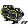SuperLight Superlight U7 Prídavné svetlo na motorku LED šošovkové čierne Angel Eyes