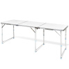Skladací kempingový stôl z hliníka s nastaviteľnou výškou 180 x 60 cm-ForU-41326