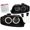 AUDI A3 8P 03-08 LAMPY predné svetlomety BLACK krúžky H7 šošovky