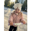 Detská čiapka / Turban s Mašľou, rebrovaná bavlna SMOTANOVÁ.