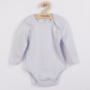 NEW BABY Dojčenské bavlnené body s dlhým rukávom New Baby Pastel sivé - 56