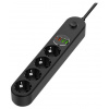 COLORWAY COLORWAY Prodlužovací napájecí přívod/ 4x Schuko/ 3x USB-A / 1x USB-C/ 45W/ Černý/ kabel 2m