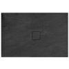 Rea Black Stone, sprchová vanička z minerálneho kameňa 120x80x3,5 cm + sifón, čierna, REA-K9602