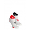 Ponožky na behanie Compressport Pro Racing Socks v4.0 UL Run Low - white/fluo red/black